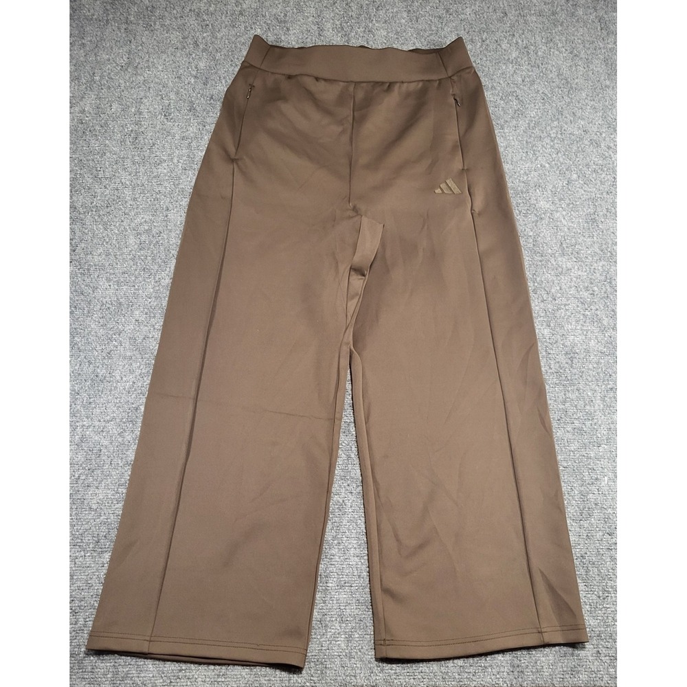 Adidas Women's Active Wide Leg Brown Pockets Pants Size Large